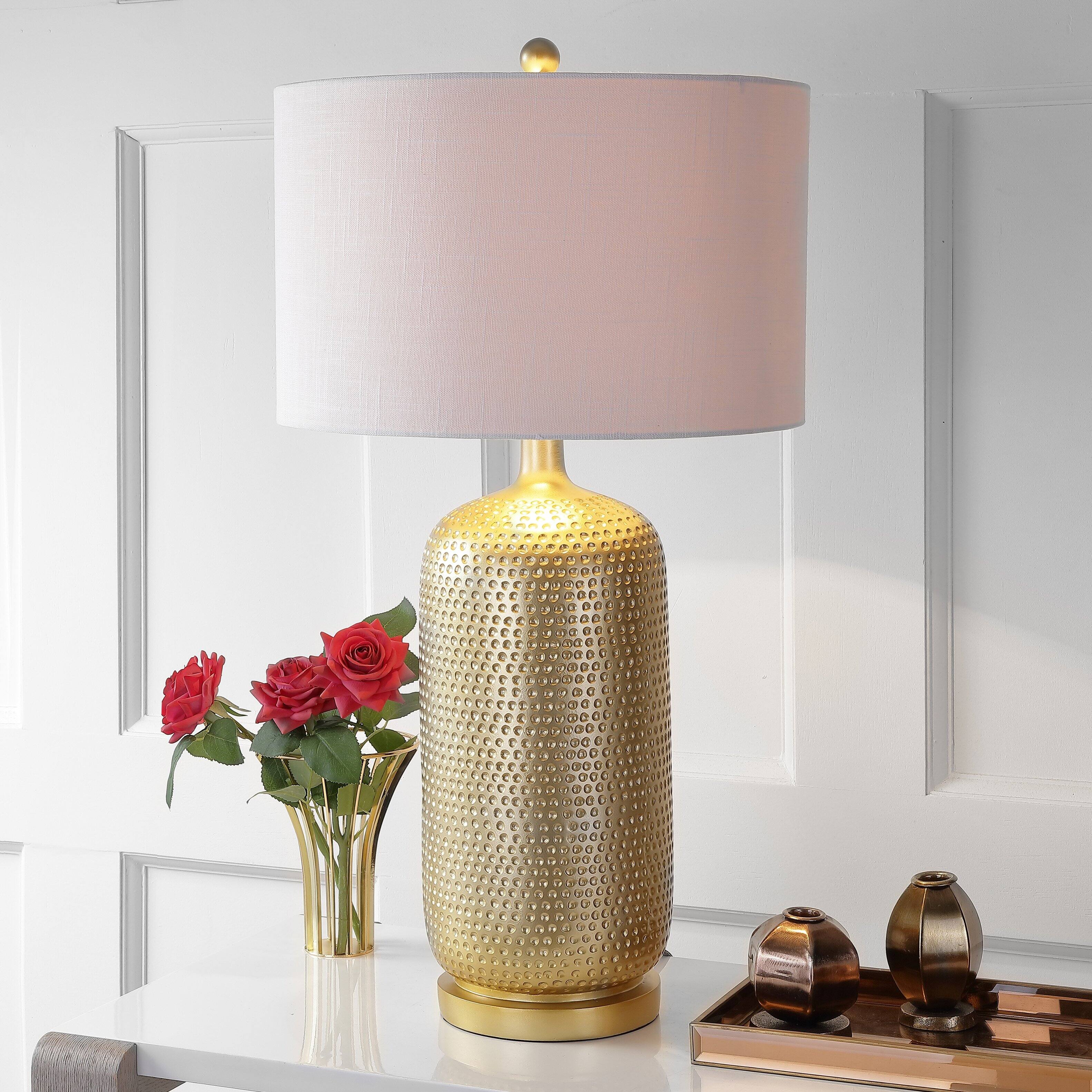 Alt View 1. Jonathan Y - Sophia 30" Resin LED Table Lamp, Gold - Gold.
