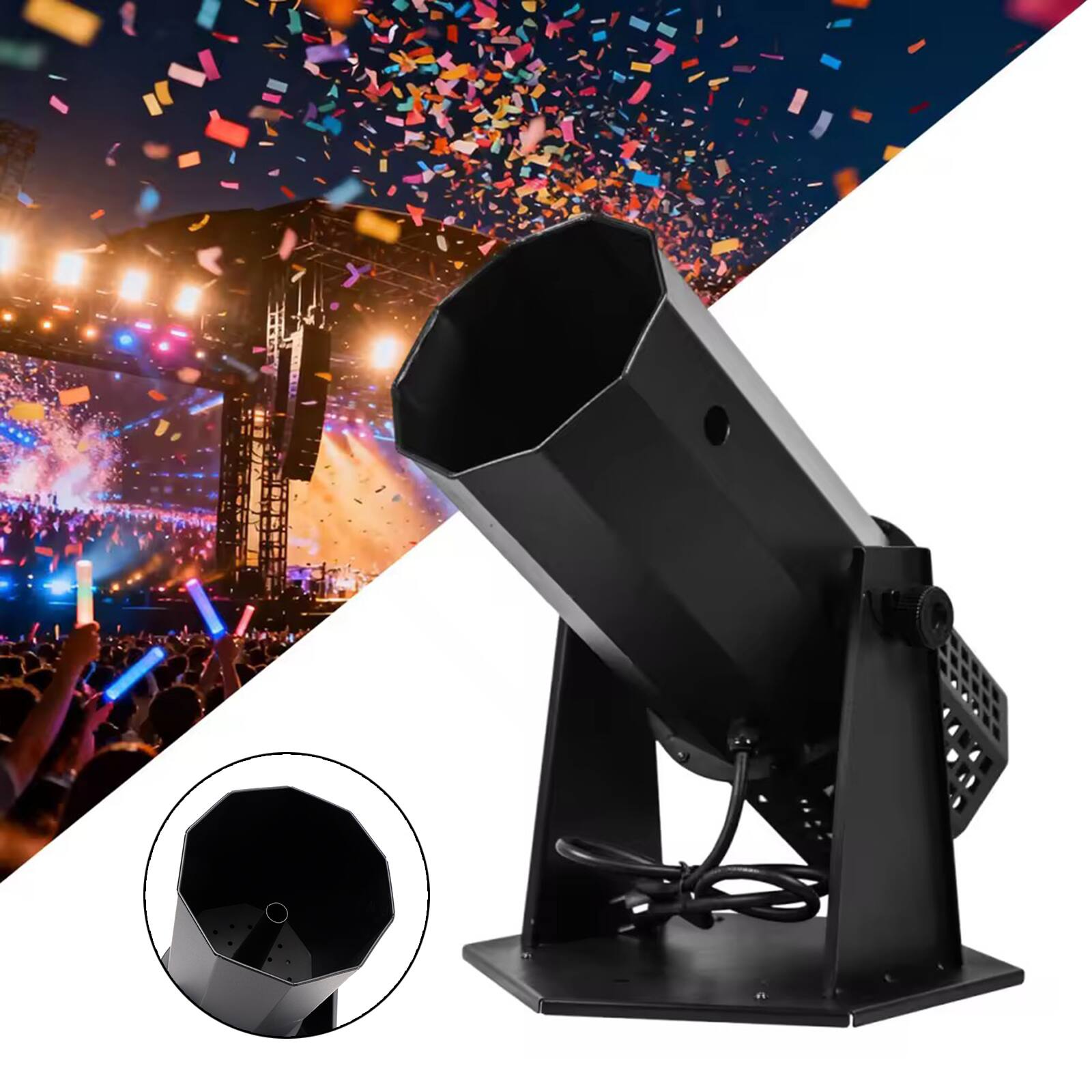 Alt View 7. Topteng - Electric Confetti Cannon – 1500W, Remote Control, 5-8m² Spray, Plug & Play, Fit for DJ Party, Wedding & Stage Show - Black.