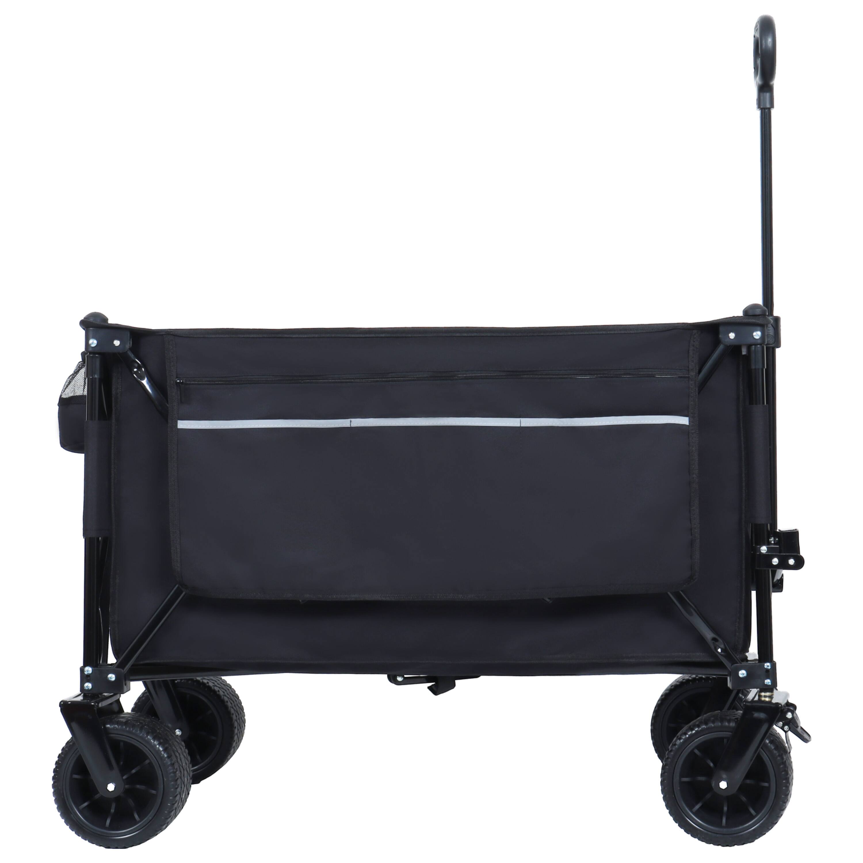 Alt View 1. APRILSOUL - Foldable Garden Cart with Heavy-Duty Wheels and 480lbs Load Capacity Portable Utility Wagon for Camping Sports black - Black.