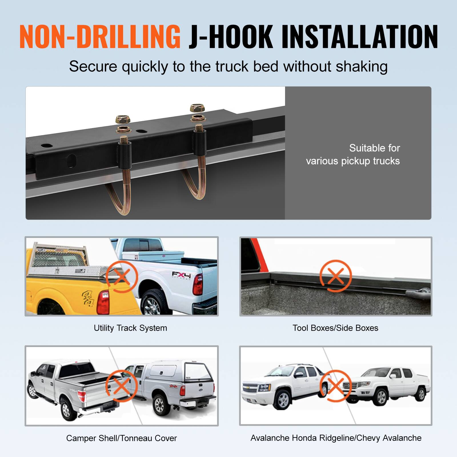VEVOR Truck Ladder Rack,1000 LBS/454 KG Strong Capacity Truck Racks,Non ...