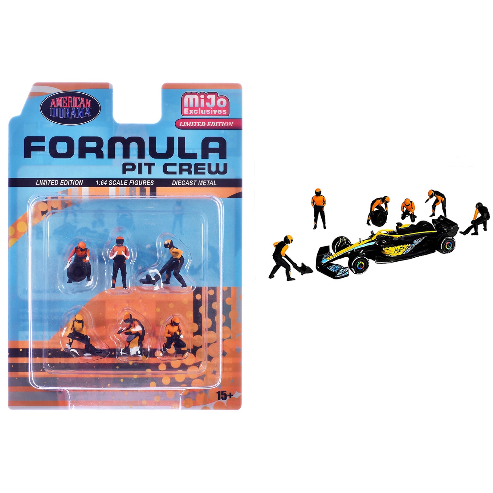 """Formula Pit Crew – Team Orange"" 6 piece Diecast Figure Set (6 Figures) Ltd Ed for 1/64 Scale Models by American Diorama" price history on PriceWatchPro