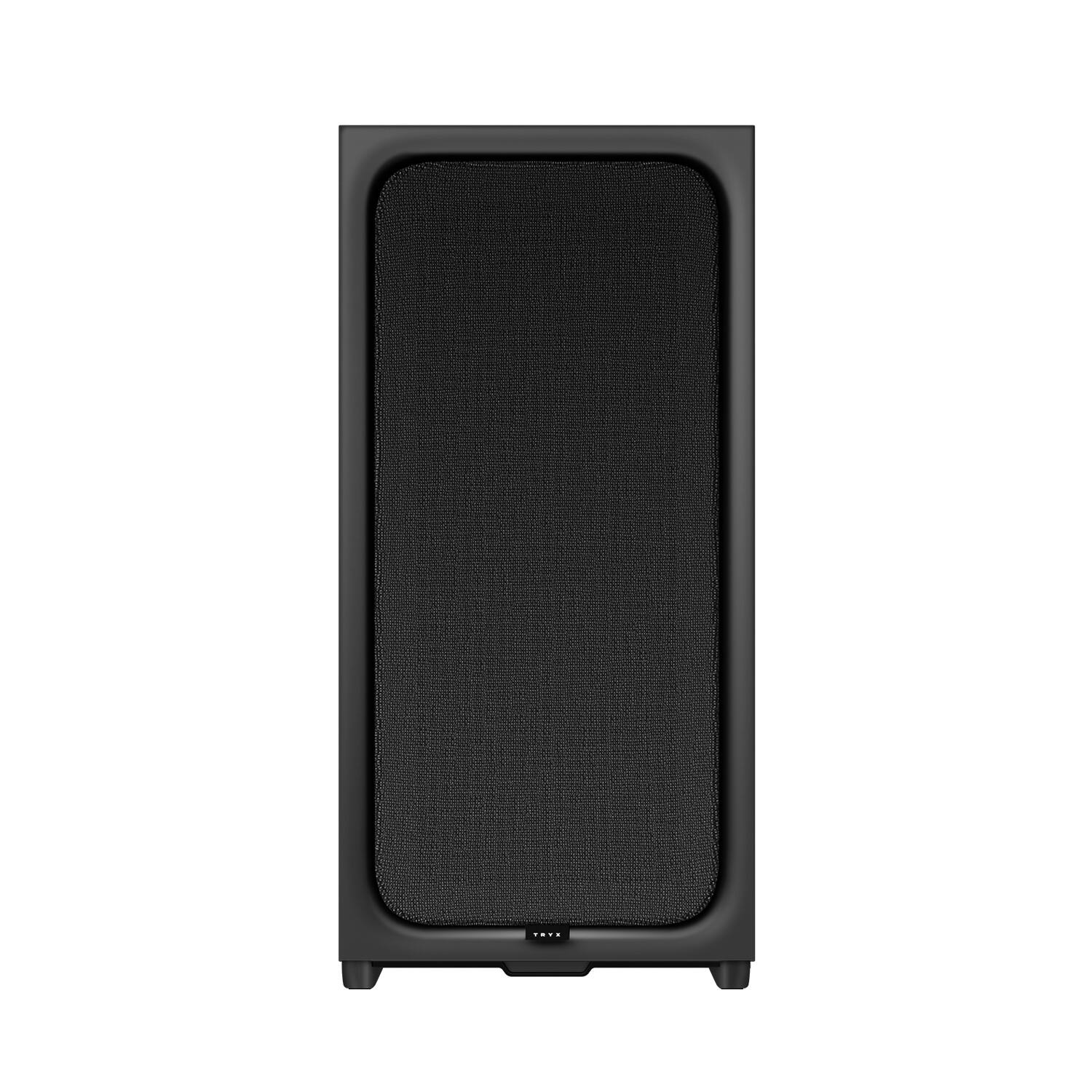Left. TRYX - TRYX FLOVA Black ATX Case - Fabric, Tempered Glass, 360mm Radiator, USB-C 3.2 Gen 2x2 - Black.