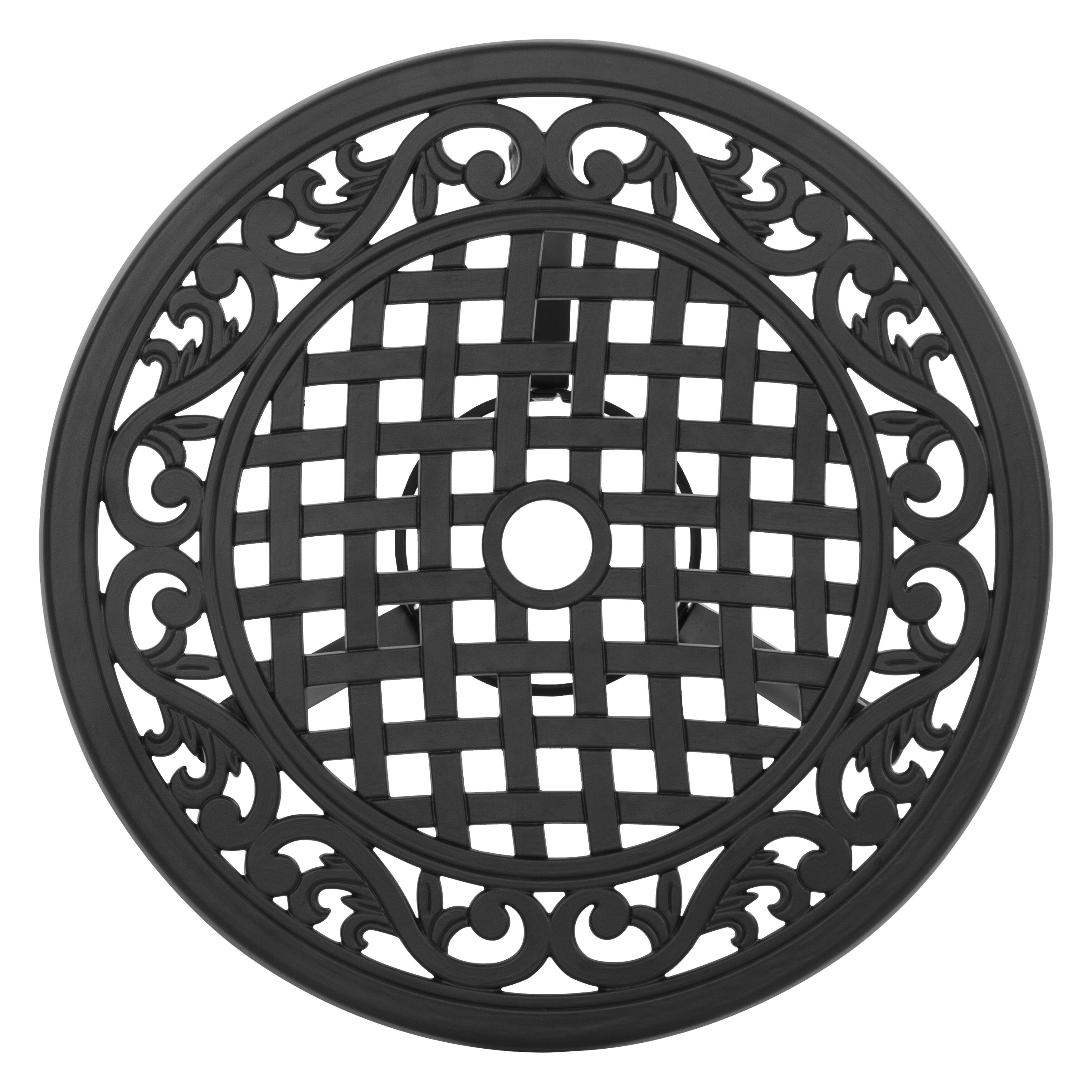 Alt View 8. Nuu Garden - 3-Piece Round Patio Bistro Set，Cast Aluminum Bistro Table with Umbrella Hole and Chairs Set of 2 - black.