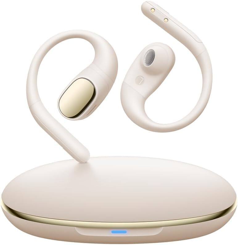 VEAT00L - PocBuds V30 Sport Earbuds with Lightweight Earhooks IPX7 Waterproof Open Ear Headphone - Beige