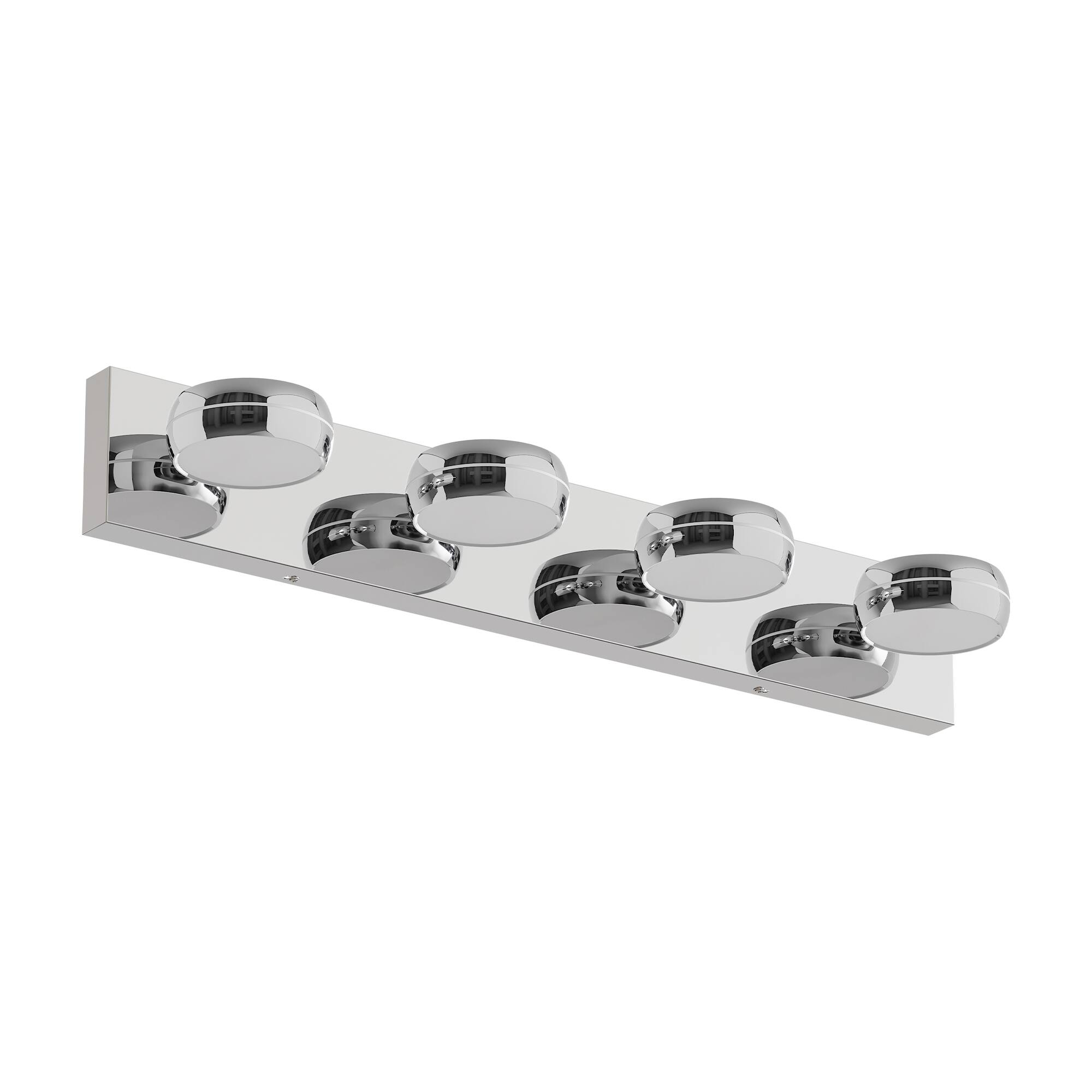 Alt View 5. HOMLUX - 27.95 in. 4 Lights Chrome LED Vanity Light Bar with Acrylic Shade.