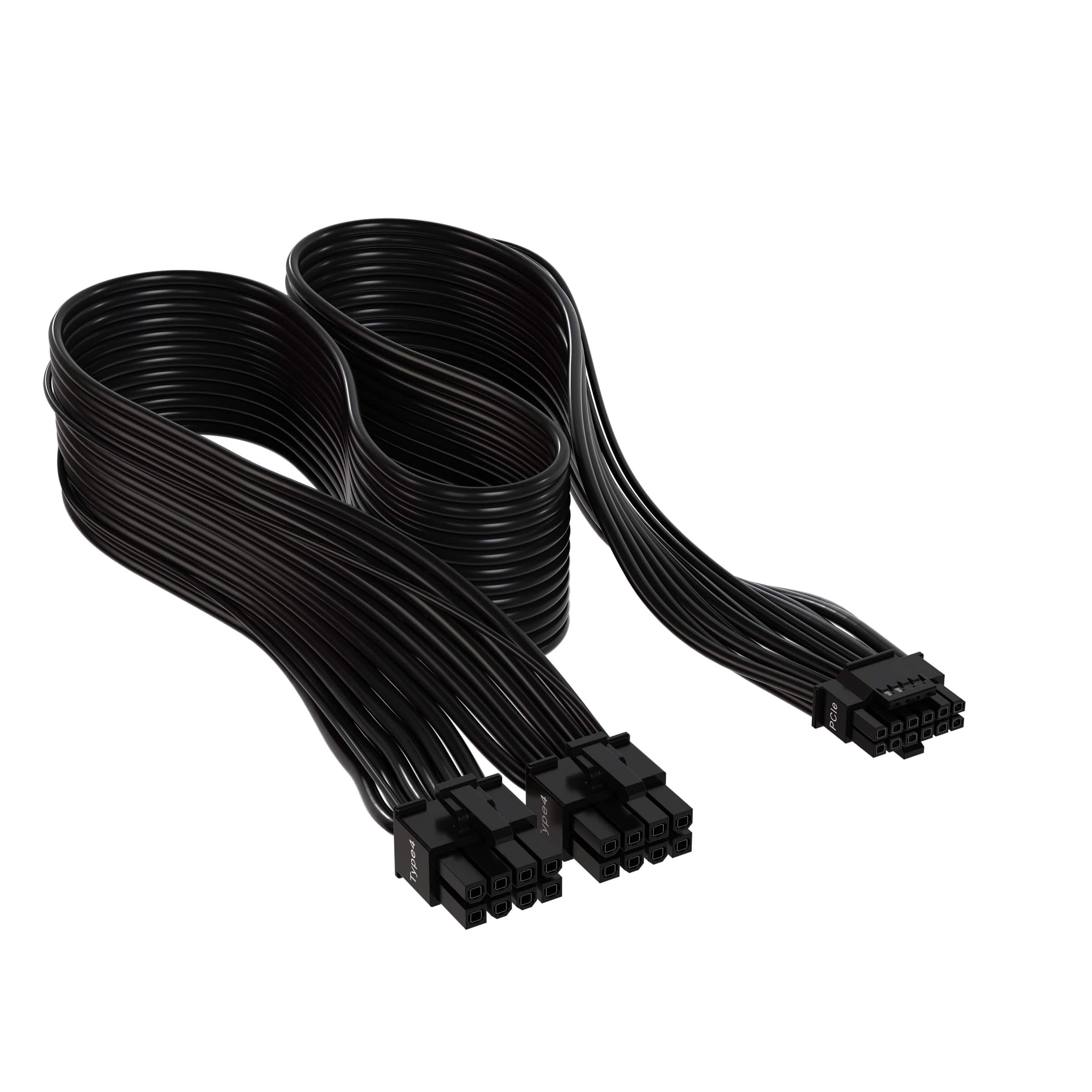Front. CORSAIR - 600W PCIe 5.0 / Gen 5 12VHPWR Type-4 PSU Power Cable - Black.