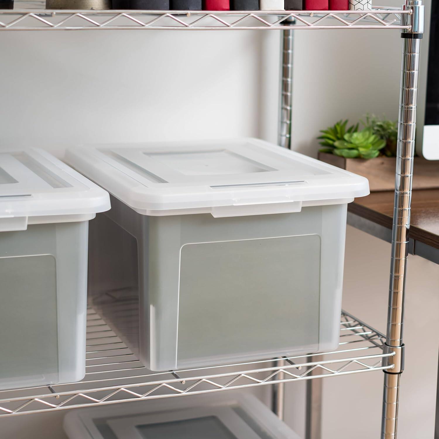 Alt View 5. IRIS USA - IRIS USA Letter Legal Size Plastic File Box, Home Organizing Storage Container.