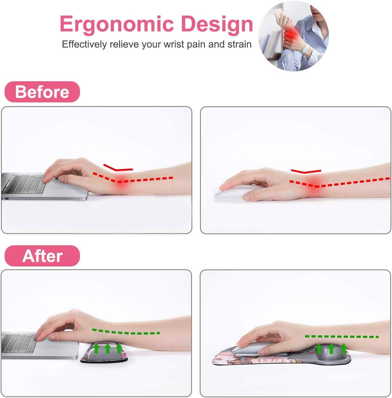 Ergonomic Design  
Effectively relieve your wrist pain and strain  

Before  
After