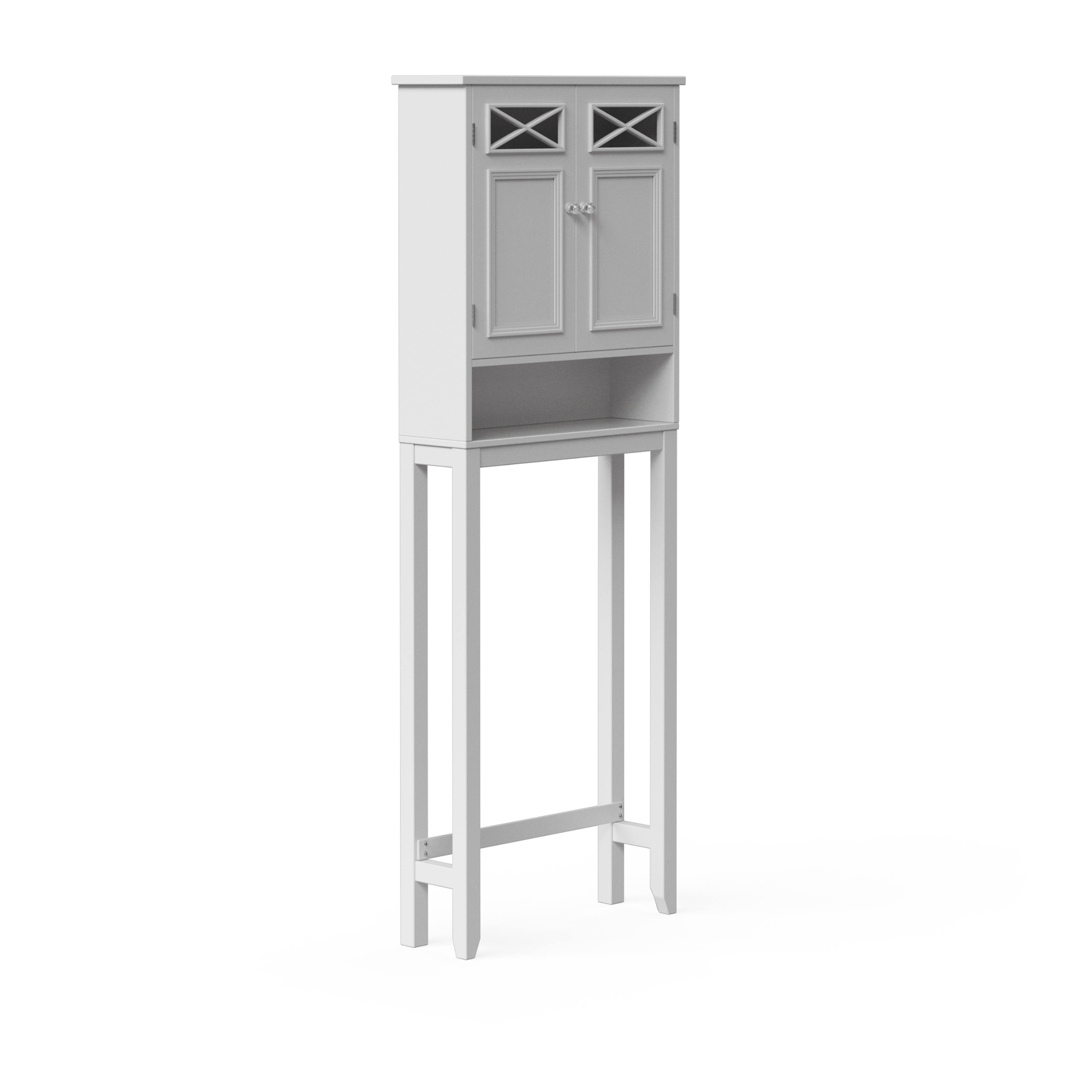 Back. Teamson Home - Dawson Over-the-Toilet Cabinet, 2-Door Bathroom Storage - White.