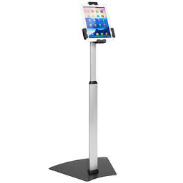 Mount-It! - Anti‑Theft Tablet Floor Stand with Adjustable Height & Locking Enclosure for Most 7.9″‑11″ Tablets - Silver