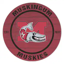 Jardine - Muskingum Muskies 20'' x 20'' Indoor/Outdoor Team Color Circle Sign - Red