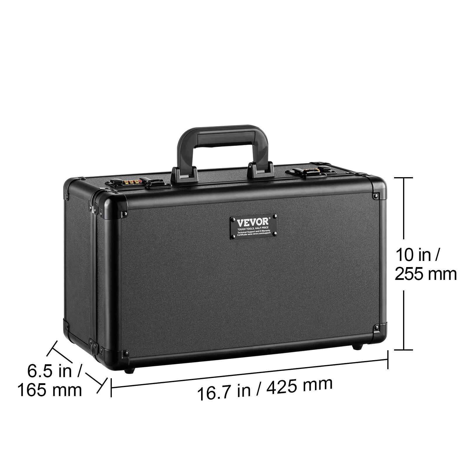 VEVOR  
TOUGH TOOL CASE  

10 in / 255 mm  
16.7 in / 425 mm  
6.5 in / 165 mm