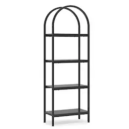 Kadyn - Book Storage Display Book Shelf,4-Tier / 5-Tier Bookshelf, Arched Bookcase Display Rack with Storage Shelves - Black