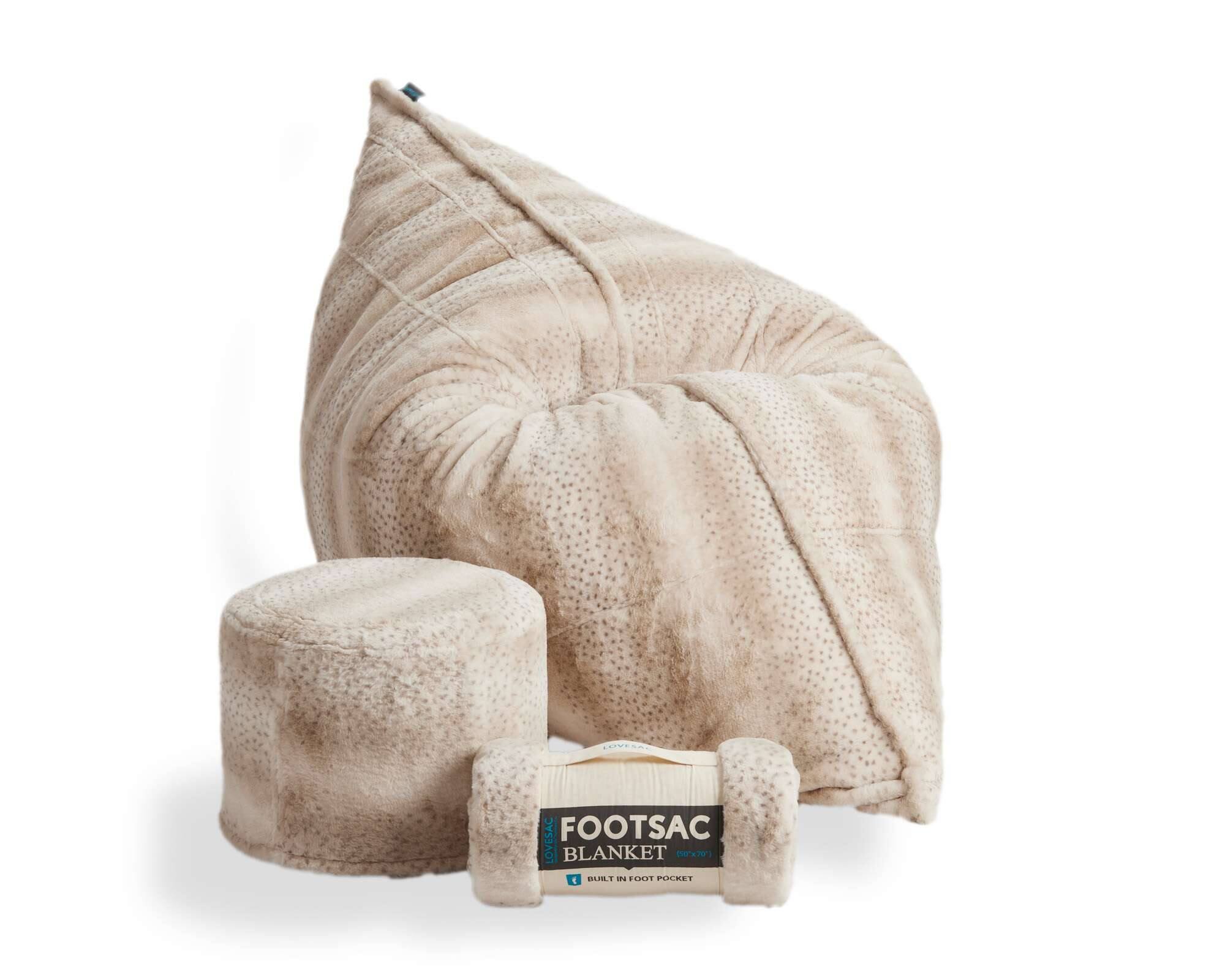 Front. Lovesac - Pillowsac Bundle - Snow Leopard Phur.