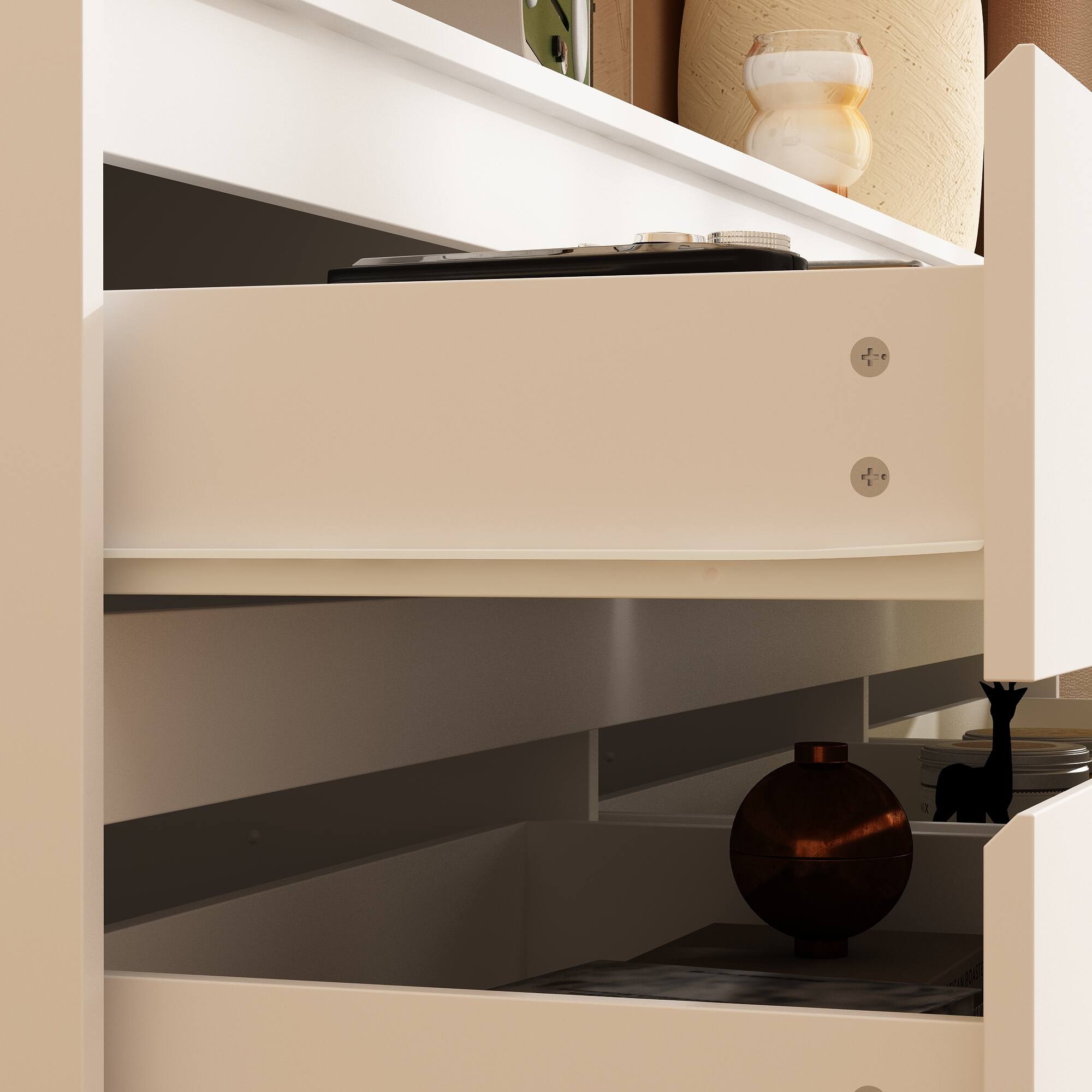 Alt View 2. Famapy - Famapy 15 - Drawer Horizontal Dresser: Modern Minimalist Design, Ample Storage - White.