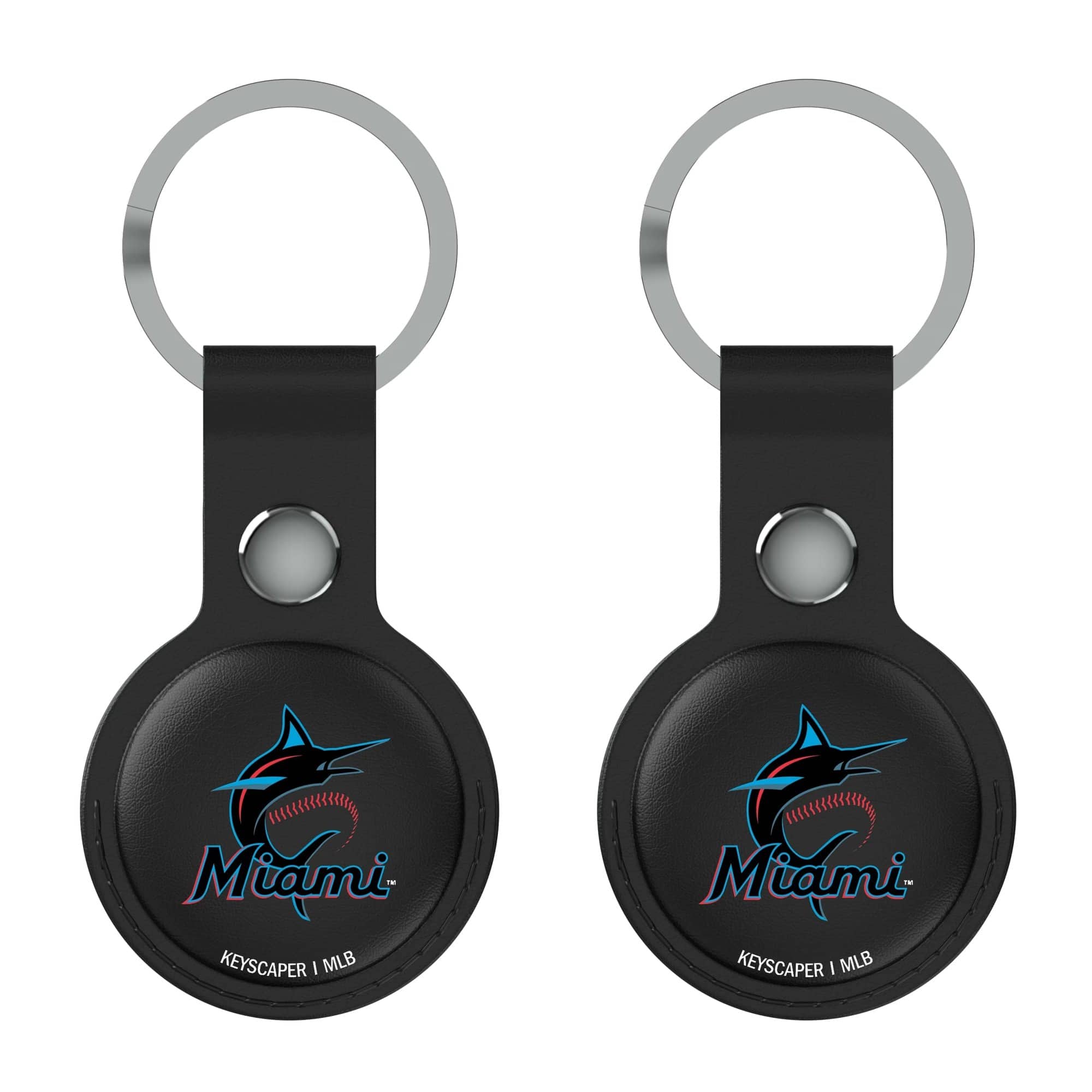 Keyscaper - Miami Marlins Two-Pack AirTag Holders - No Size - Black