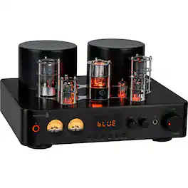 Dayton Audio - 200W RMS 2.0-Channel Integrated Stereo Hybrid Tube Amplifier, Bluetooth, VU Meters, Sub Out, Phone Preamp, HTA200 - Black