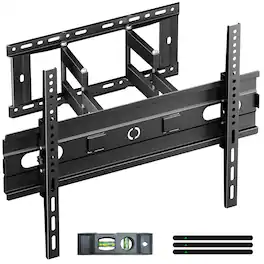 Dazzed Corner - Full Motion TV Wall Mount for 32–85" TVs, Dual Arm, VESA 600x400 - Black