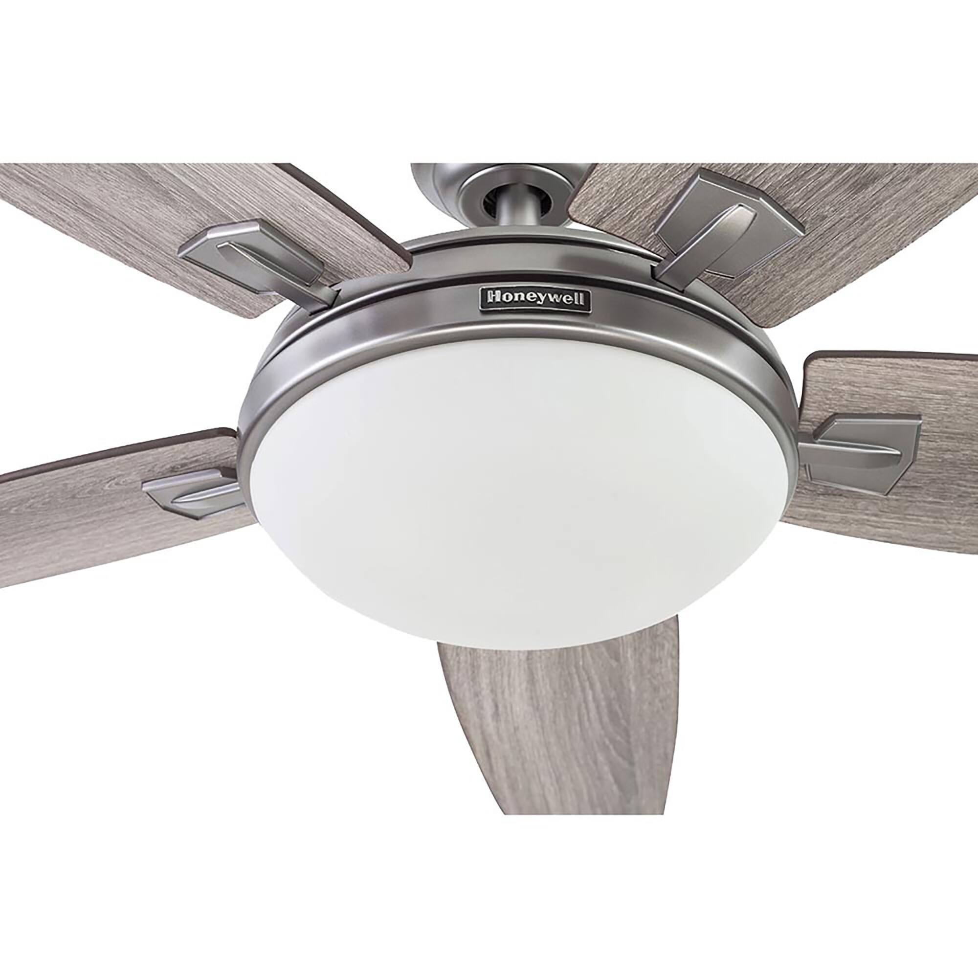 Alt View 7. Honeywell - Honeywell Carmel Ceiling Fan, Quiet Motor and Remote Control, 48", Matte Nickel - Pewter.