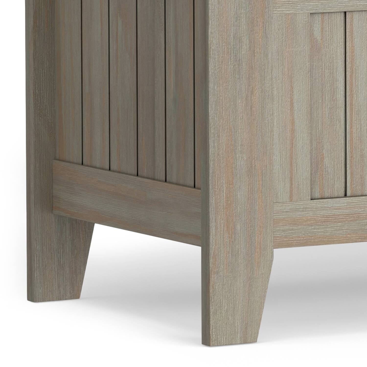 Alt View 8. Simpli Home - Acadian Solid Wood 48 inch Wide Storage Bench and 36 inch Wide Storage Cabinet in Distressed Grey - Distressed Grey.