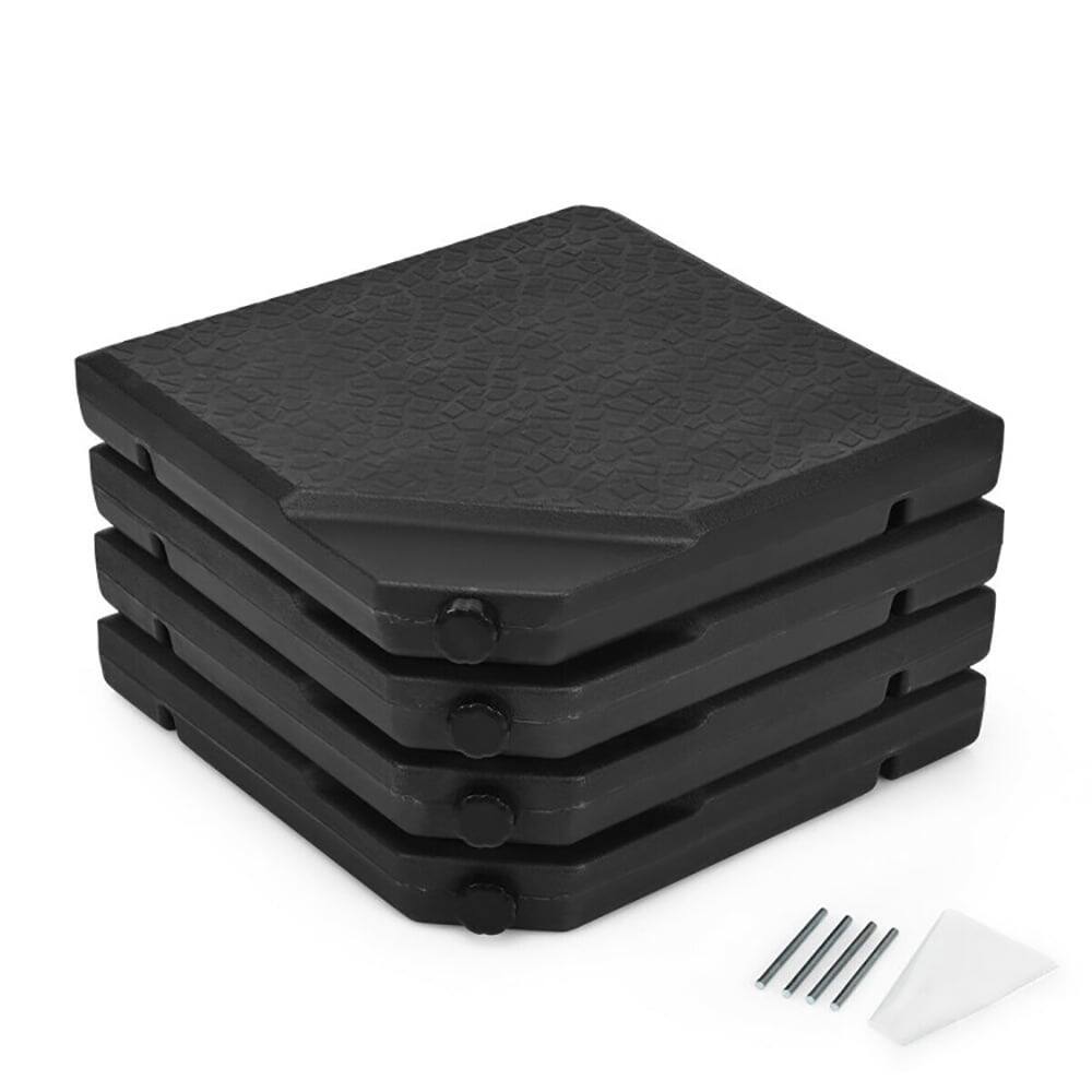 Alt View 4. Pefilos - Umbrella Base, 4 Pieces Square Fillable Patio Umbrella Base Set with Handle and Funnel for Outdoor Patio Market Table - Black.