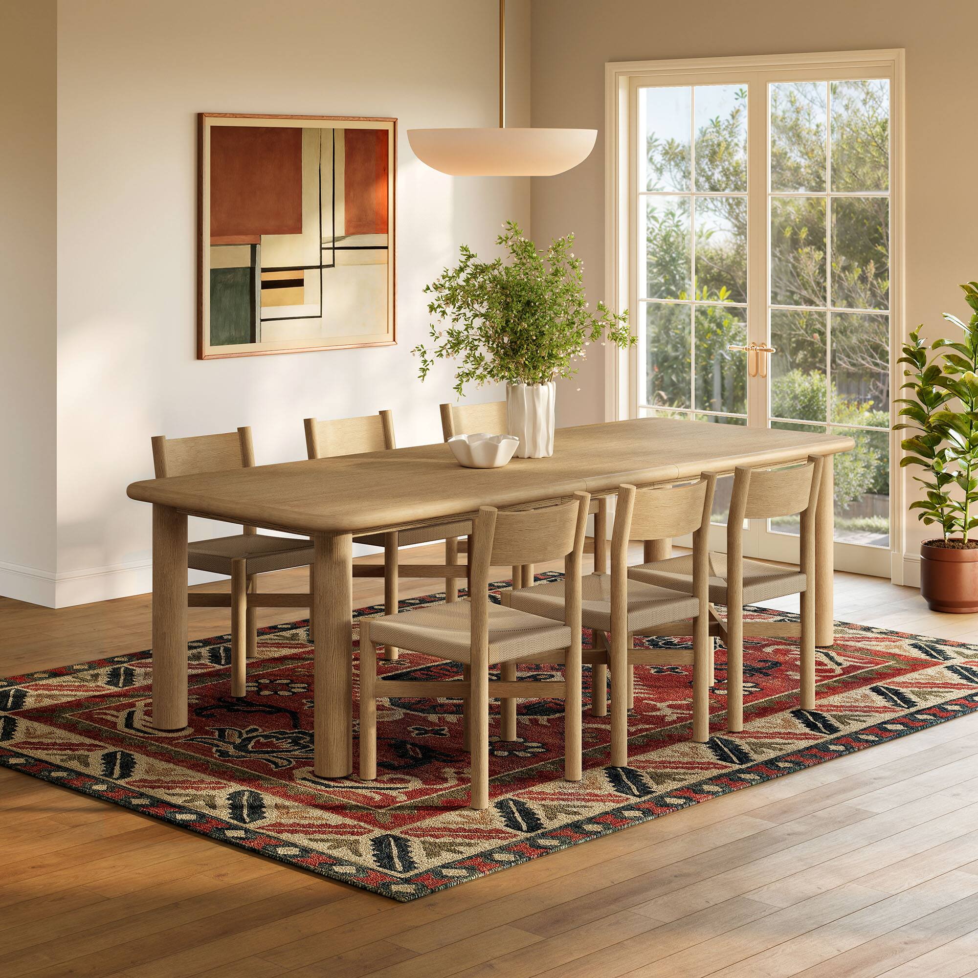 Alt View 3. Modway - Alvia 7-Piece Wood Extendable Dining Table and Chairs Set by Modway - Weathered Oak.