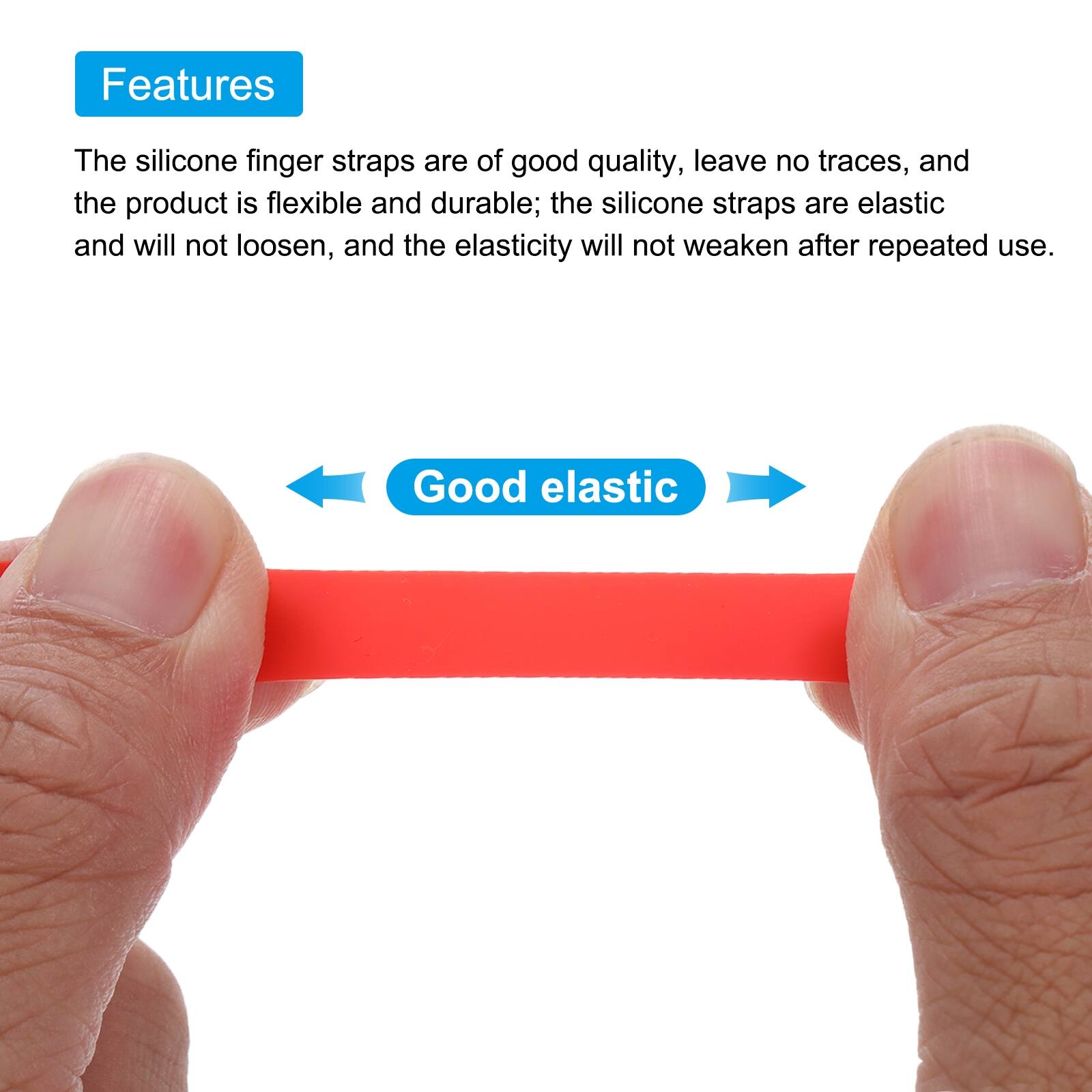 Features

The silicone finger straps are of good quality, leave no traces, and the product is flexible and durable; the silicone straps are elastic and will not loosen, and the elasticity will not weaken after repeated use.

Good elastic
