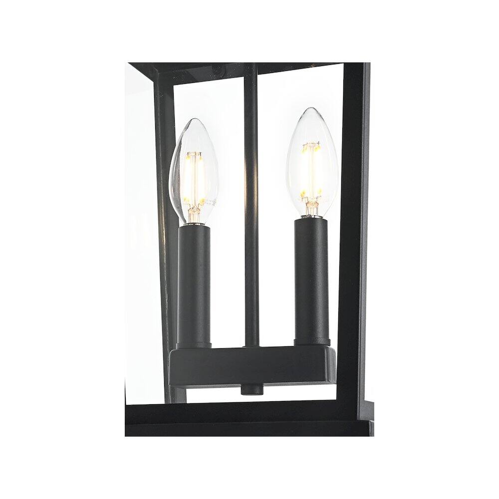 Alt View 2. Elegant Lighting - Berks 7 inch Outdoor Pendant in Black - Black.