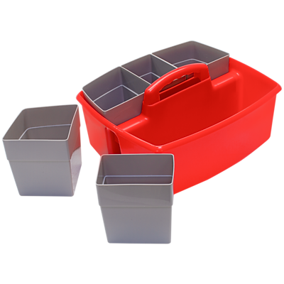 Alt View 2. Storex - Large Caddy with Sorting Cups, Red, 2 Pack - Red.