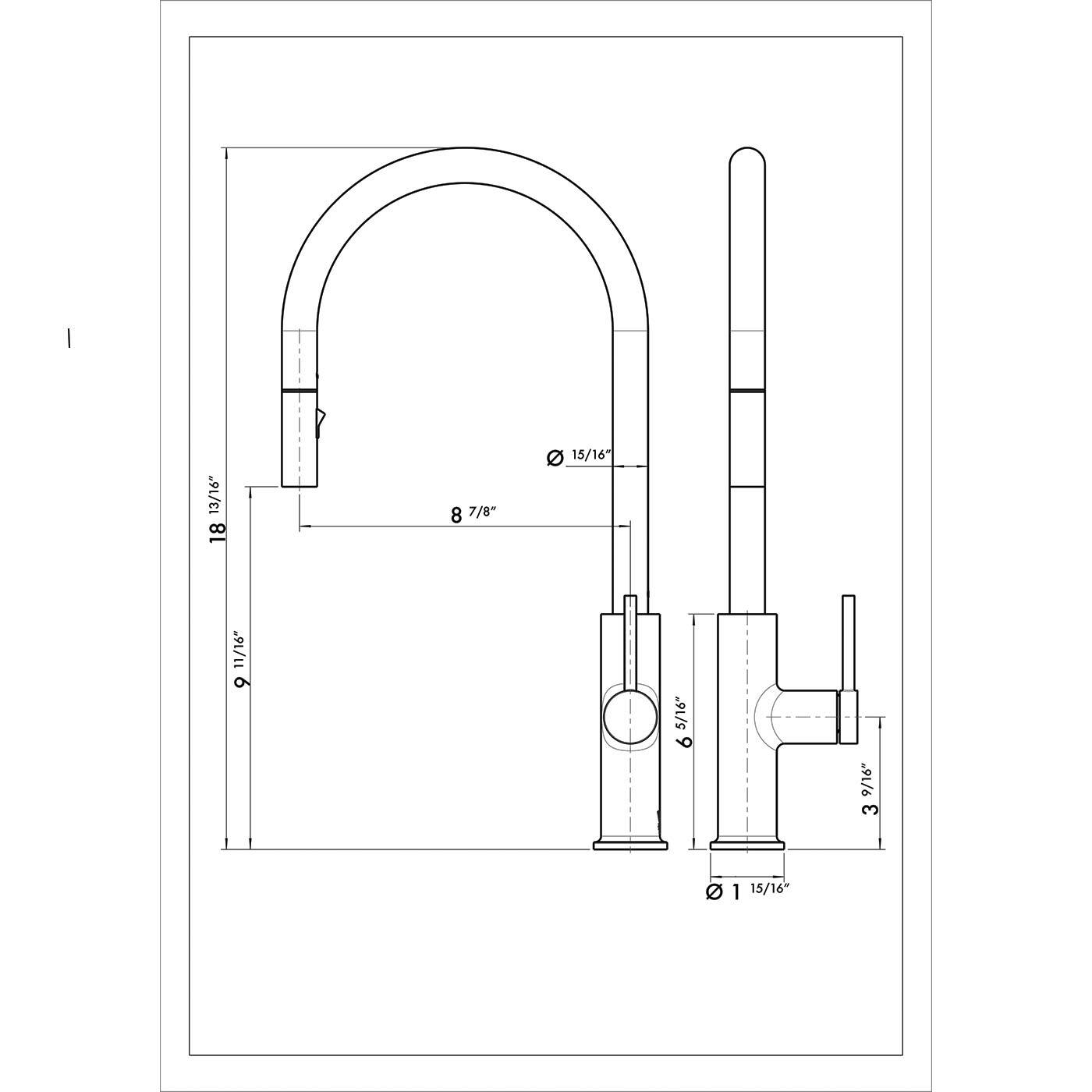 Sure, here is the corrected and grouped text from the image:

- 18 13/16"
- 8 7/8"
- 9 11/16"
- 6 9/16"
- 3 9/16"
- 1 15/16"