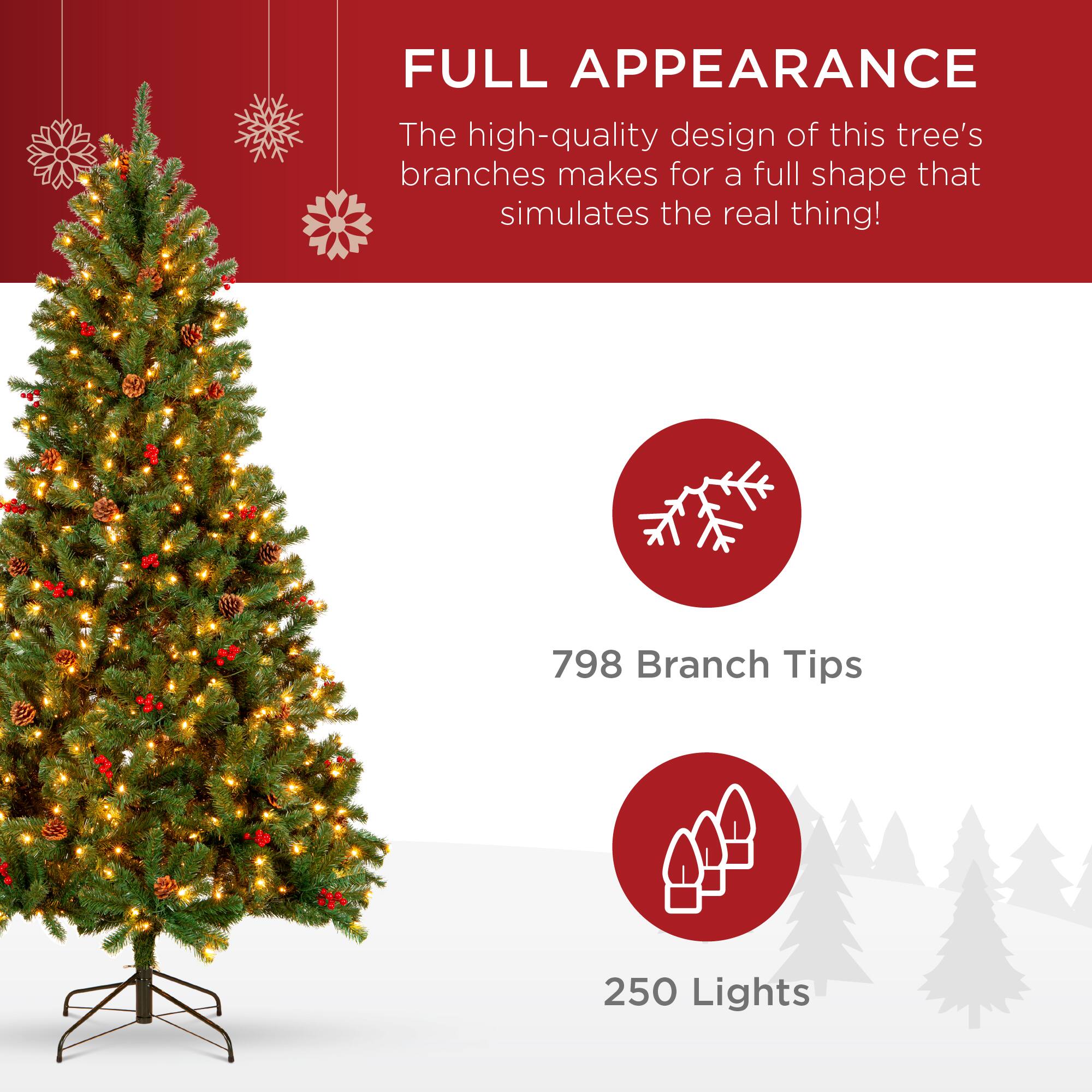 FULL APPEARANCE

The high-quality design of this tree's branches makes for a full shape that simulates the real thing!

798 Branch Tips

250 Lights