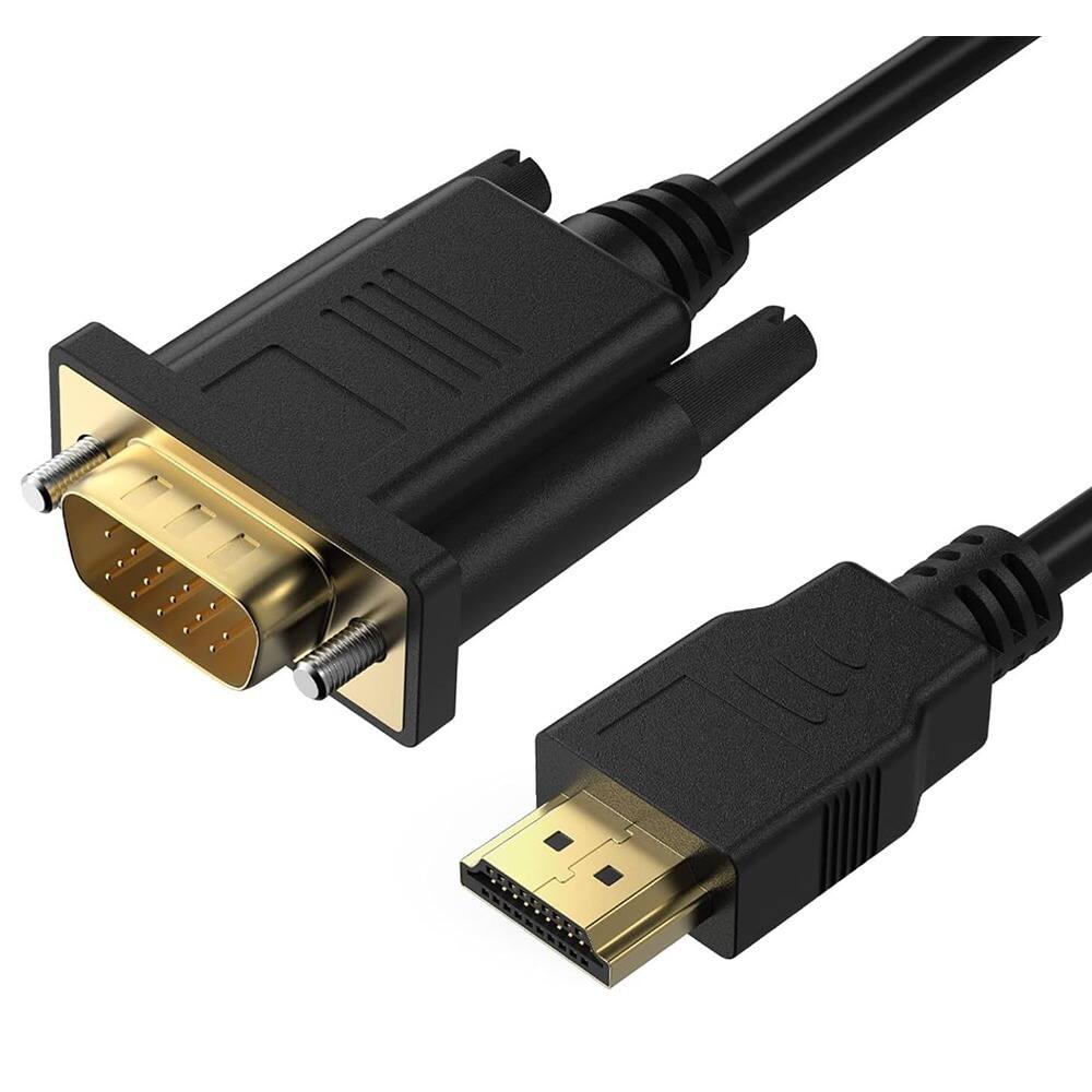 Front. PARKER SLATER - HDMI to VGA Cable 6ft – Gold-Plated Connectors, Black.