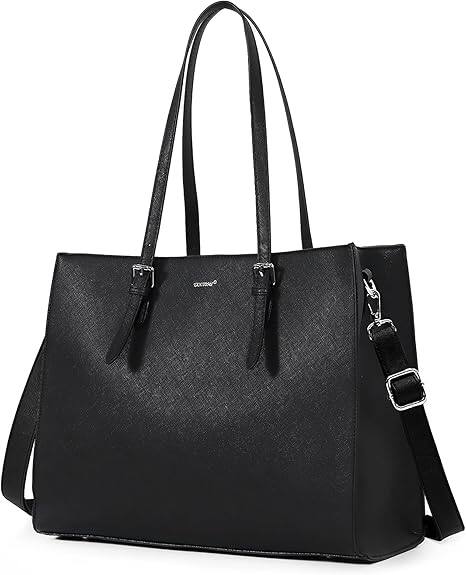 Front. Vulpecula Spade - Laptop bags for Women Large Purses and Handbags 15.6 Inch Computer Work Bag Office Bag - black.