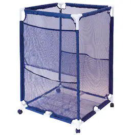 Pool Bins - Pool Storage Mesh Rolling Organizer, Large, 25.4" x 25.4" x 40", PB-M200