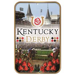 WinCraft - Kentucky Derby 11" x 17" Racing Horses Sign - Black