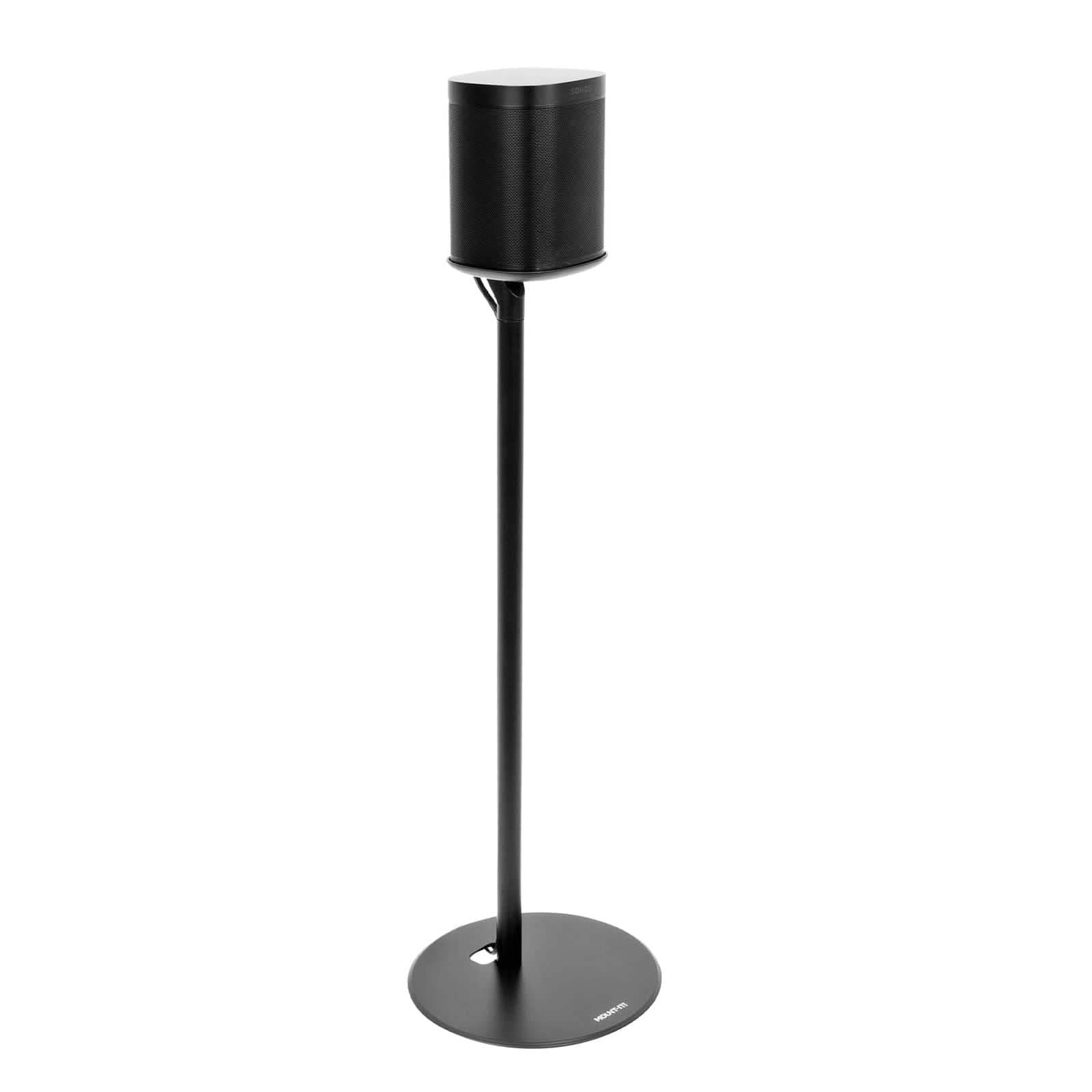 Angle. Mount-It! - Speaker Floor Stand for Sonos One with Adjustable Height & Stable Base for Home or Office - Black.