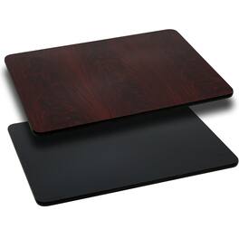 Emma + Oliver - 30"x60" Rectangular Table Top with Reversible Laminate Top - Black/Mahogany