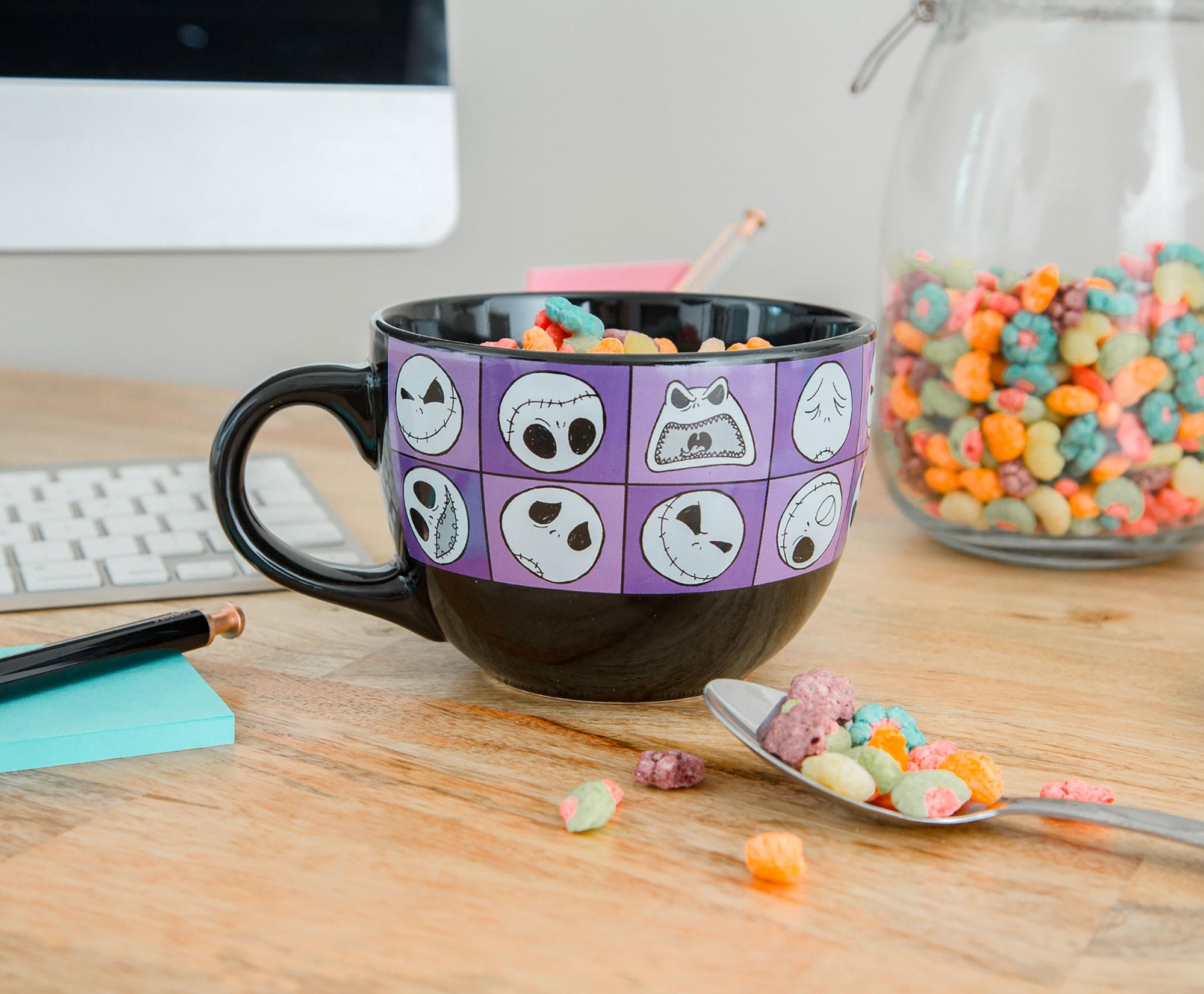 Alt View 4. Disney - Disney Nightmare Before Christmas Jack Expressions Ceramic Soup Mug | 24 Ounces - Purple.