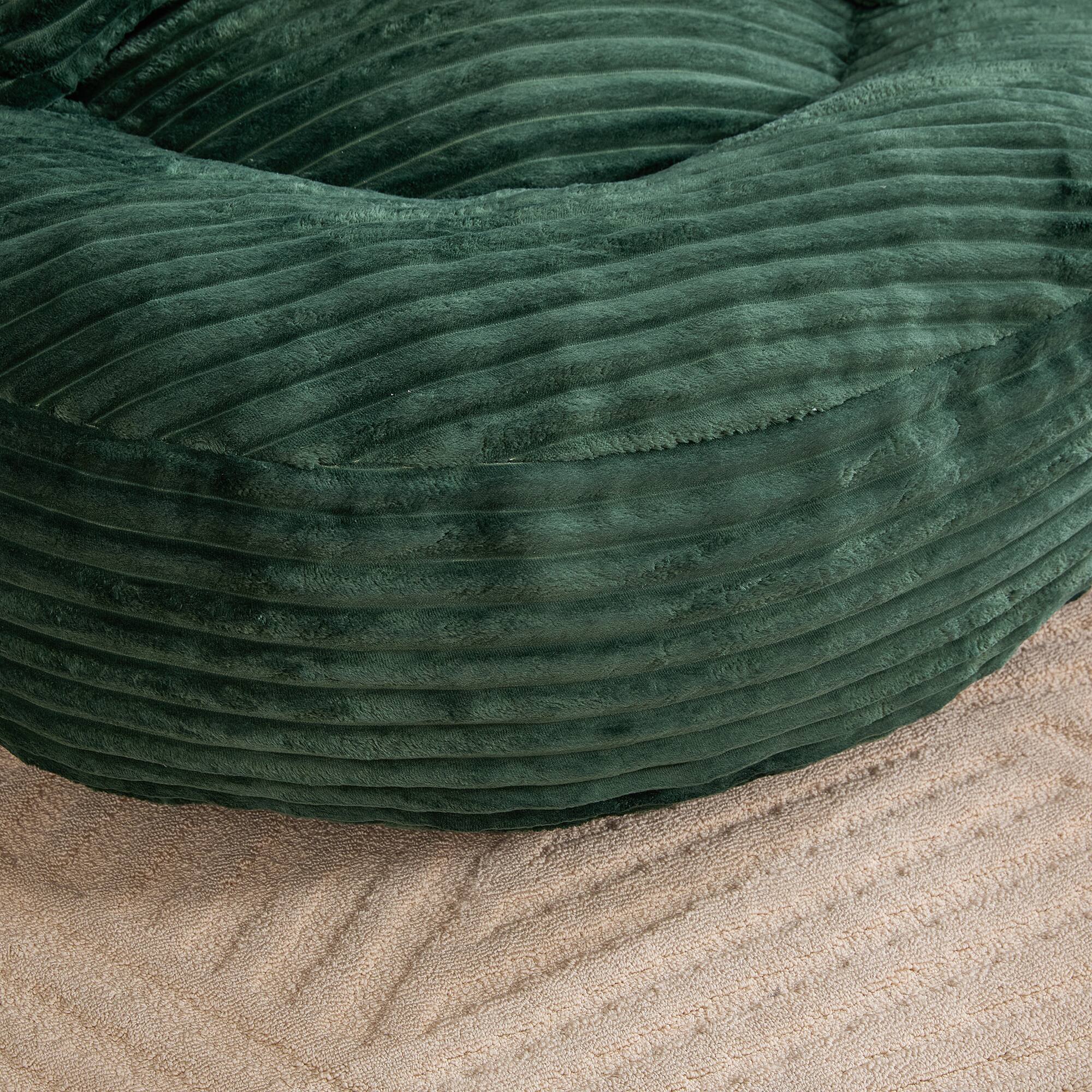 Alt View 9. Meqiodas - Bean Bag Chairs, Bean Bag Sofa for Adults, Kids,Oversized Corduroy Bean Bag Chair with 3 Pillows & Armrest - Green.