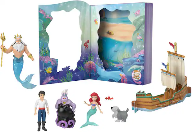 Front. Mattel - Mattel - Disney Princess Ariel Classic Storybook Set - Collectibles - Multicolor.