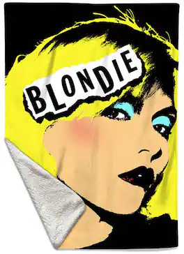PopMarket - Blondie - Rocksax - Blondie - AKA - Sherpa Fleece Throw (50 in x 60 in) - Multicolor