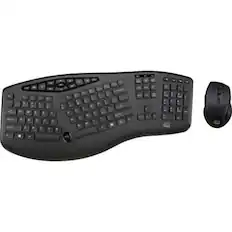 Front. Adesso - ADESSO SLIM MULTIMEDIA 2.4GHZ WIRELESS ERGONOMIC DESKTOP KEYBOARD, WITH LOW PROF - Black.