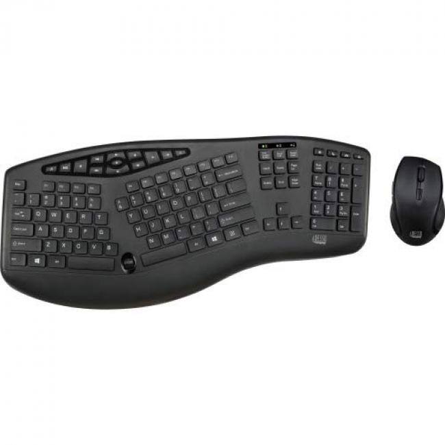 Front. Adesso - ADESSO SLIM MULTIMEDIA 2.4GHZ WIRELESS ERGONOMIC DESKTOP KEYBOARD, WITH LOW PROF - Unknown.