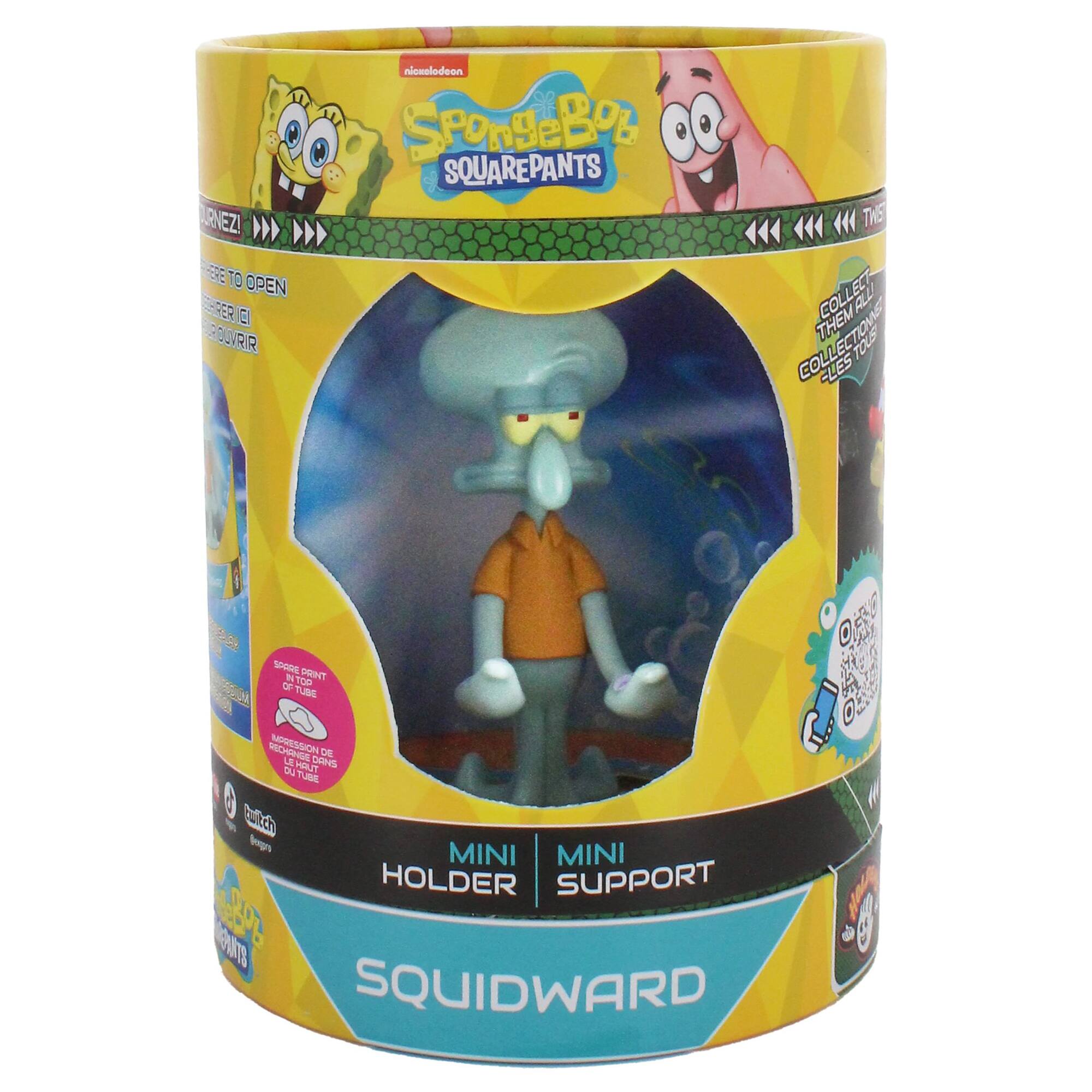 Spongebob Squarepants is a popular cartoon character that has been turned into a collectible toy. The toy is part of the Spongebob Squarepants collection and is designed to hold other miniature figures. The toy is made of plastic and is suitable for children to play with. The Spongebob Squarepants toy is a fun addition to any collection of Spongebob Squarepants memorabilia.