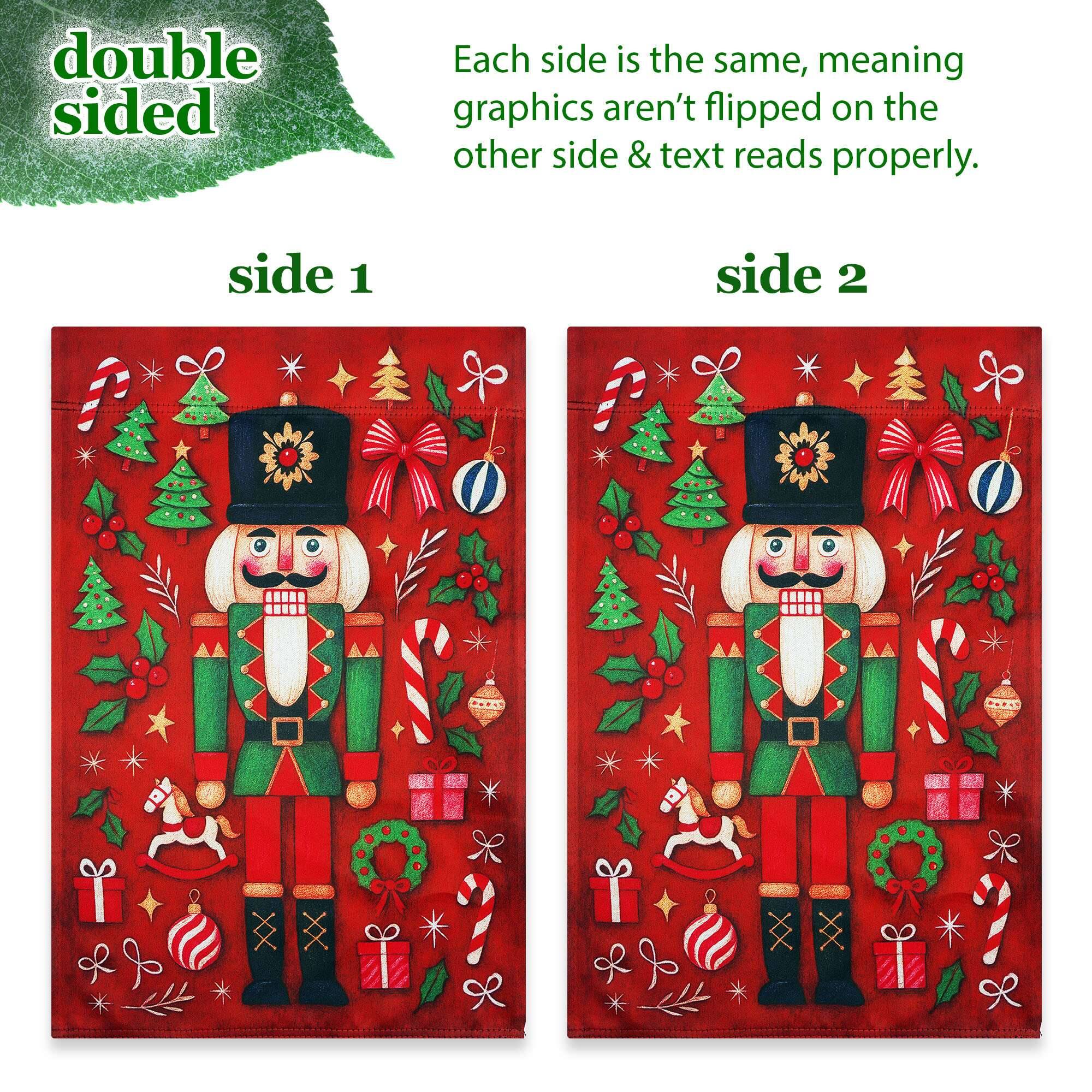 double sided

Each side is the same, meaning graphics aren't flipped on the other side & text reads properly.

side 1

side 2
