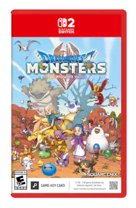 02 NINTENDO SWITCH DRAGONQUEST MONSTERS The Withered World EVERYONE 10+ D 10+ ESRB SQUARC ENIX 12 GB - Full game download via internet required. see back. support.nintendo.com/switch2/gamekeycard - E10+ (Everyone 10+)