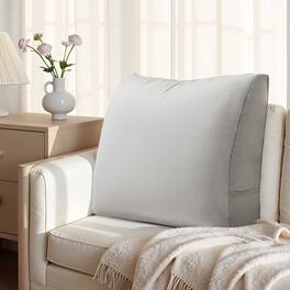 wowmax - Back Pillow for Sitting in Bed, Back Support Pillow for Couch, Removable Velvet Cover - Gray