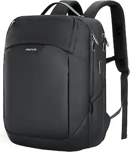 mosiso - 15.6-16" Laptop Backpack, Waterproof Business Commute Daypack with USB Charging Port for College Work Business - Black