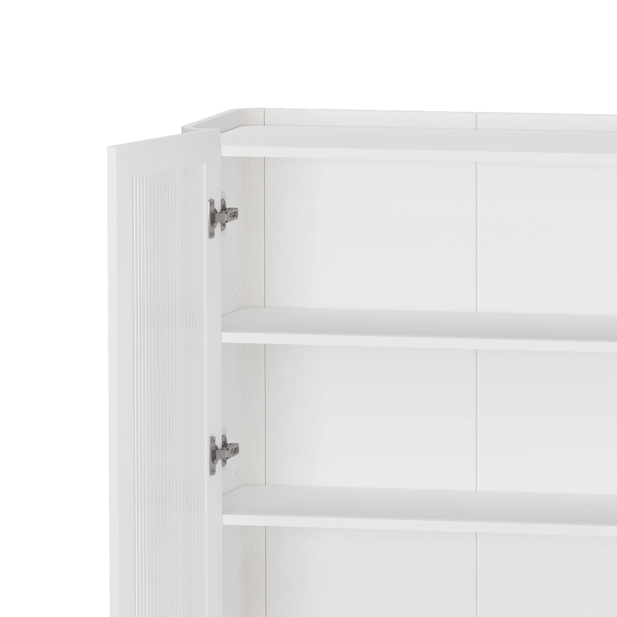 Alt View 2. Manhattan Comfort - Abbey Modern 32" Tempered Glass Bookcase Cabinet - White.