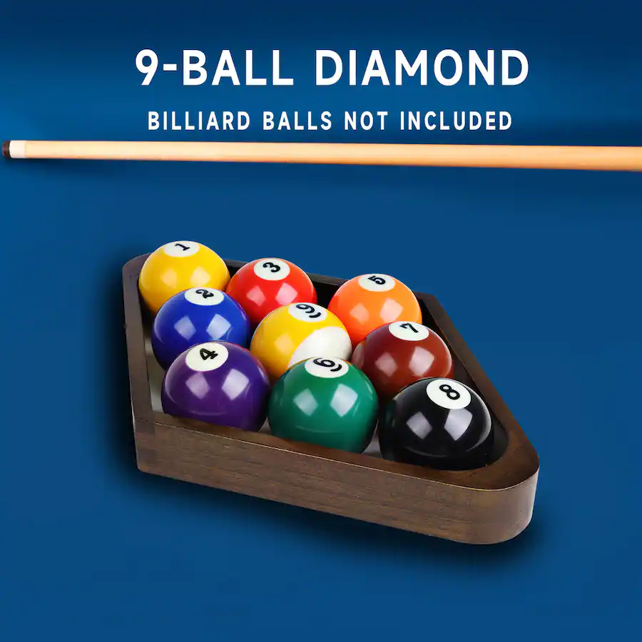 GSE Games & Sports Expert Solid Wood 9 Ball Diamond Ball Rack for 2 1/4 ...
